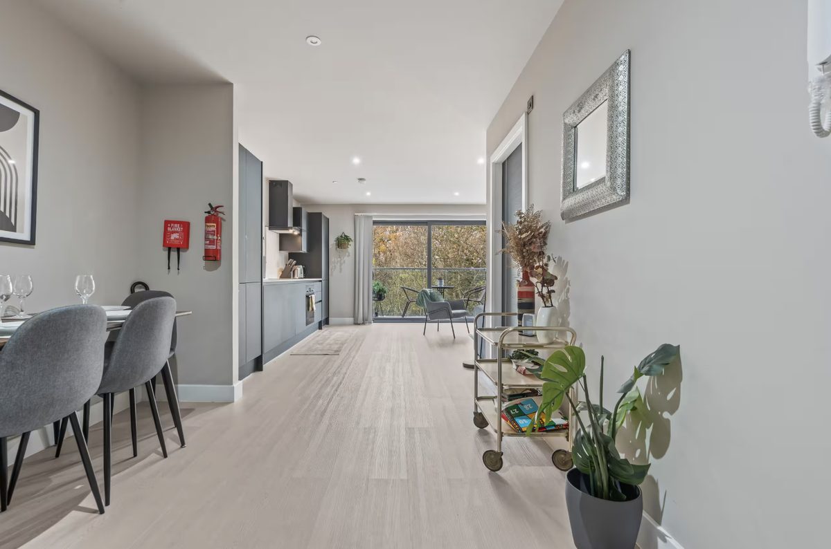 Dining area opening into the kitchen